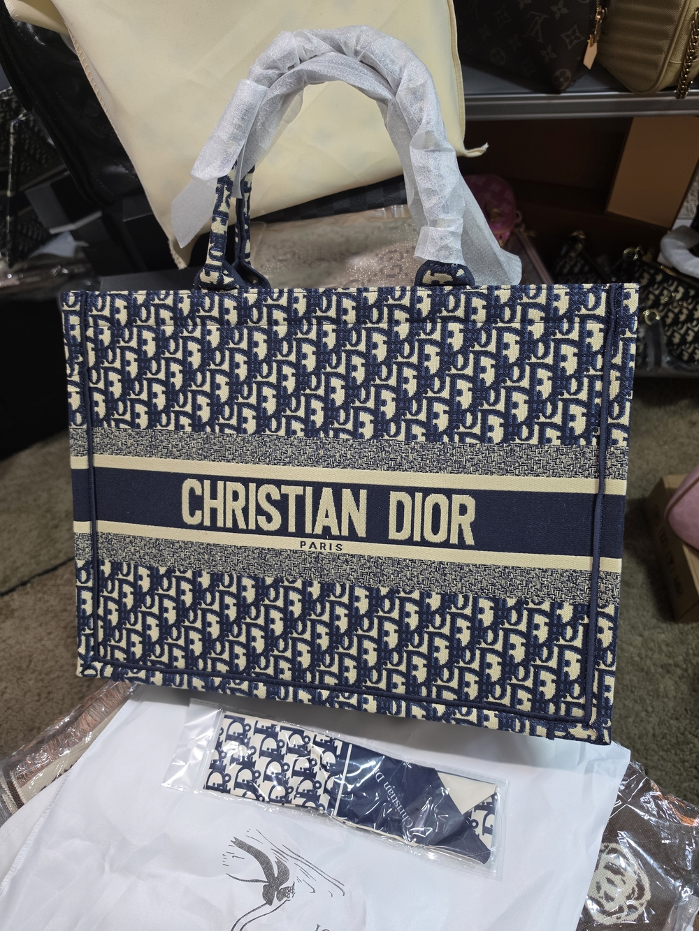 Style Navy & Cream Canvas Tote